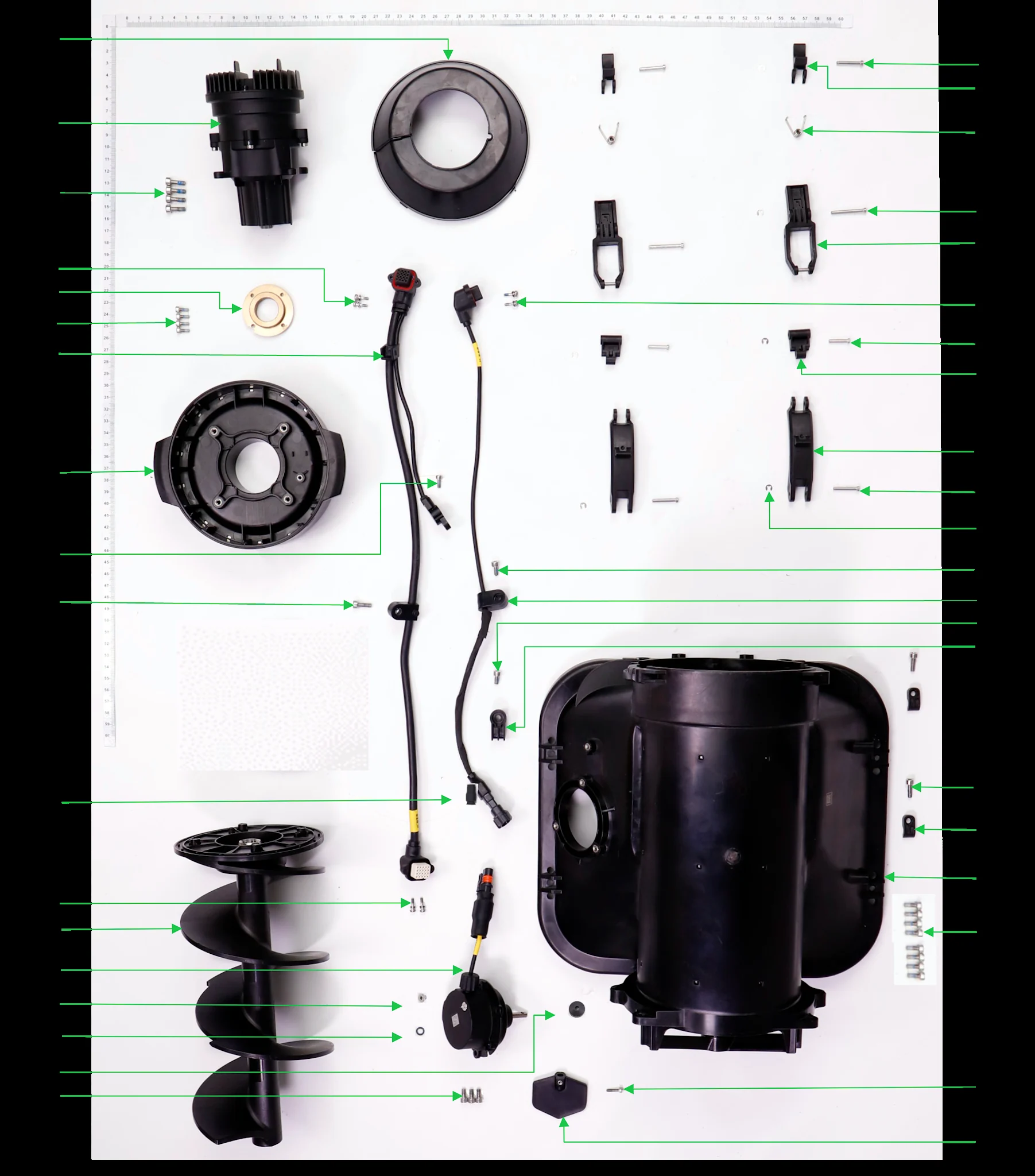 Diagrama de partes Sinfín dosificador DJI Agras T100