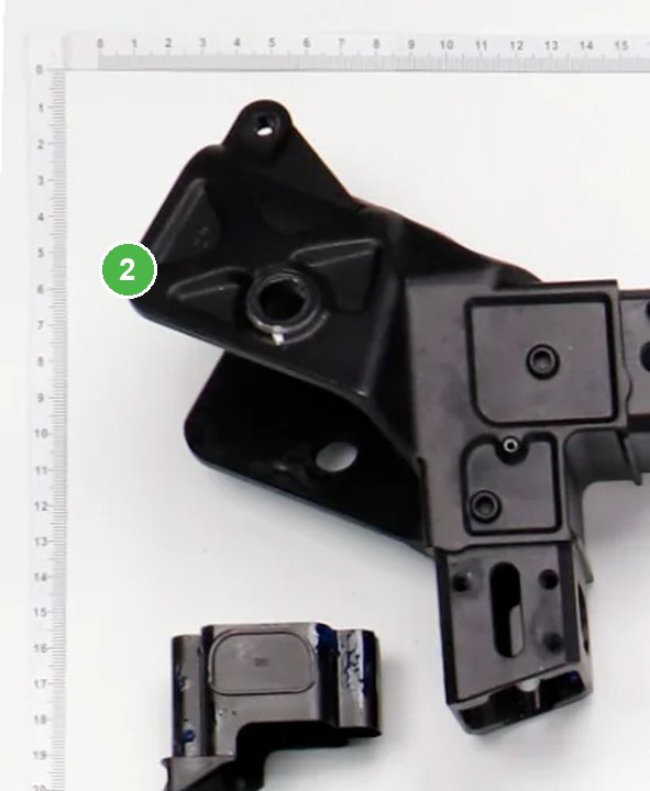 Conector de Brazo de Aeronave M2 señalada con el número 2 en el diagrama de despiece del DJI Agras T70P