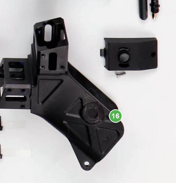 Conector de Brazo de Aeronave M4 señalada con el número 16 en el diagrama de despiece del DJI Agras T70P