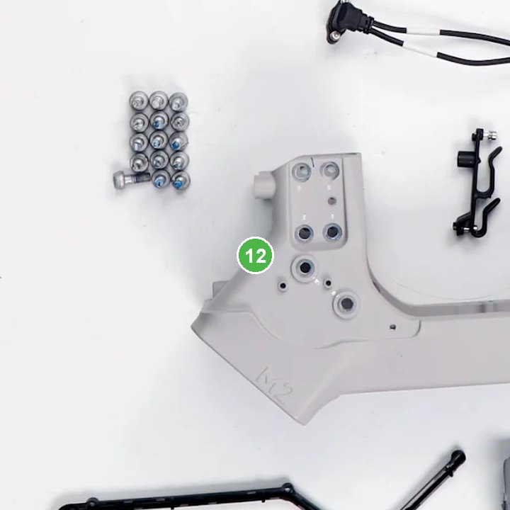 Tubo de Aluminio del Marco Central (Izquierdo) señalada con el número 12 en el diagrama de despiece del DJI Agras T100