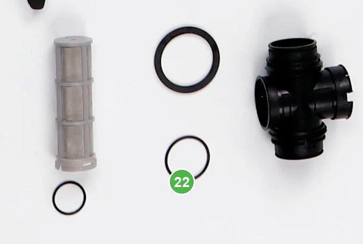 Anillo de Sellado de la Pieza de la Conexión en Y del Tanque de Pulverización señalada con el número 22 en el diagrama de despiece del DJI Agras T100