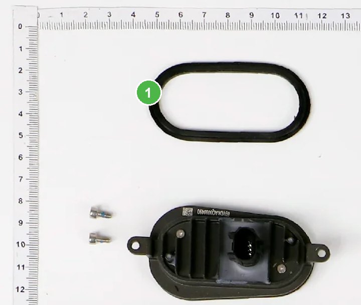 Anillo Luz Inferior - T50 señalada con el número 1 en el diagrama de despiece del DJI Agras T25