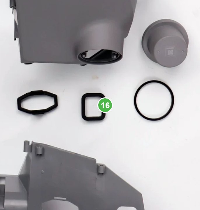 Anillo de Sellado para Cable de Placa de Distribución de Energía señalada con el número 16 en el diagrama de despiece del DJI Agras T70P