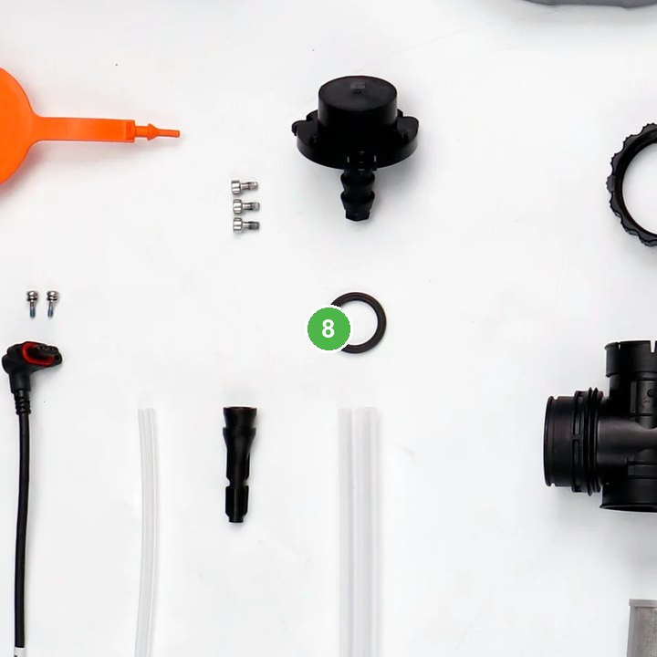 Anillo de Sellado del Indicador de Nivel de Líquido señalada con el número 8 en el diagrama de despiece del DJI Agras T70P