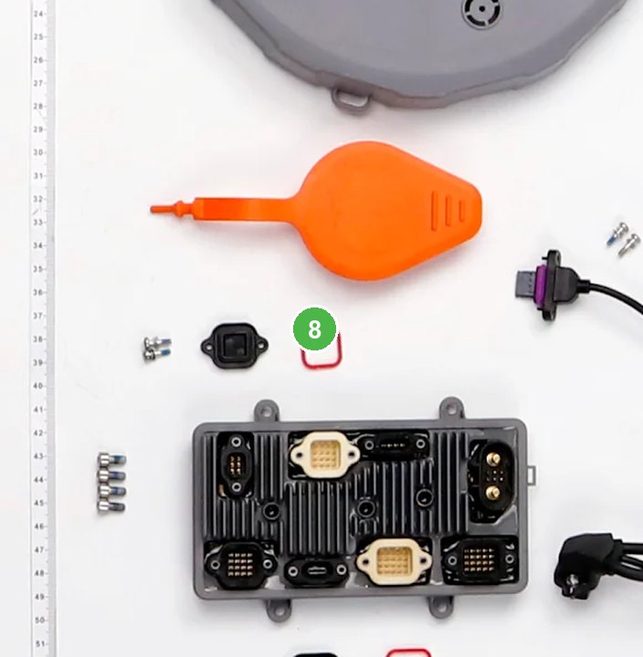 Anillo de Sellado para Conector de 16 Pines señalada con el número 8 en el diagrama de despiece del DJI Agras T100