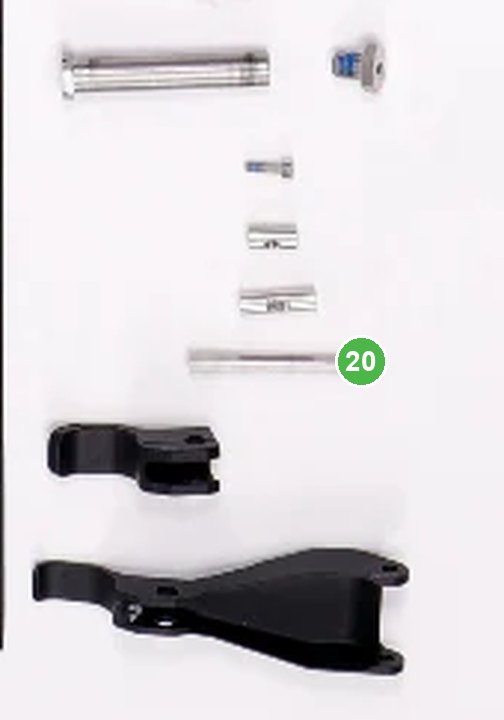 Varilla de Conexión de Pieza de Bloqueo - T40 señalada con el número 20 en el diagrama de despiece del DJI Agras T40