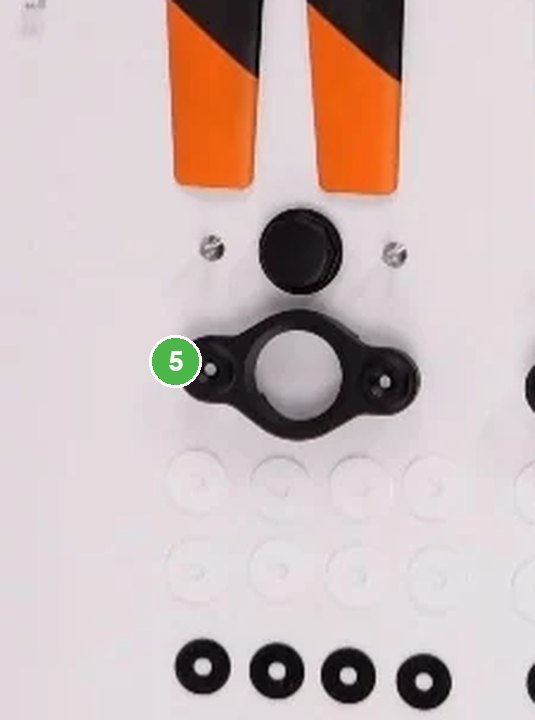 Soporte de Hélice Inferior - T40 señalada con el número 5 en el diagrama de despiece del DJI Agras T20P