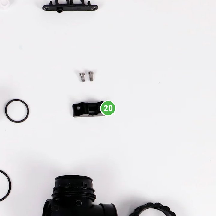 Soporte del Medidor de Flujo - T30 señalada con el número 20 en el diagrama de despiece del DJI Agras T25