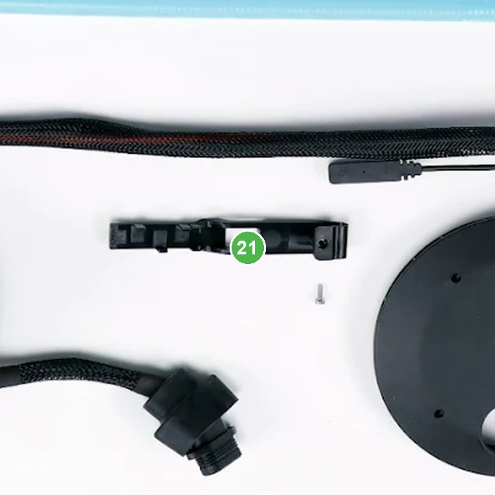Soporte de Sensor de Brazo - T30 señalada con el número 21 en el diagrama de despiece del DJI Agras T25