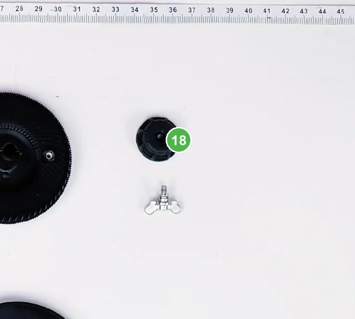 Sujetador Disco Centrífugo - T40 señalada con el número 18 en el diagrama de despiece del DJI Agras T25