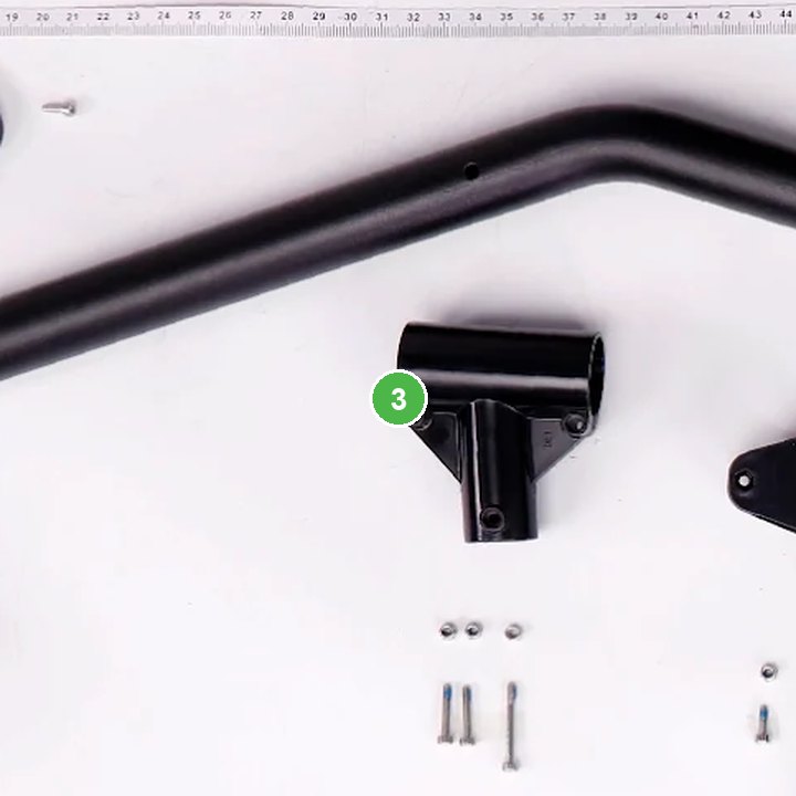 Pieza en T de Aterrizaje - DJI Flycart 30/T25/T50 señalada con el número 3 en el diagrama de despiece del DJI Agras T25