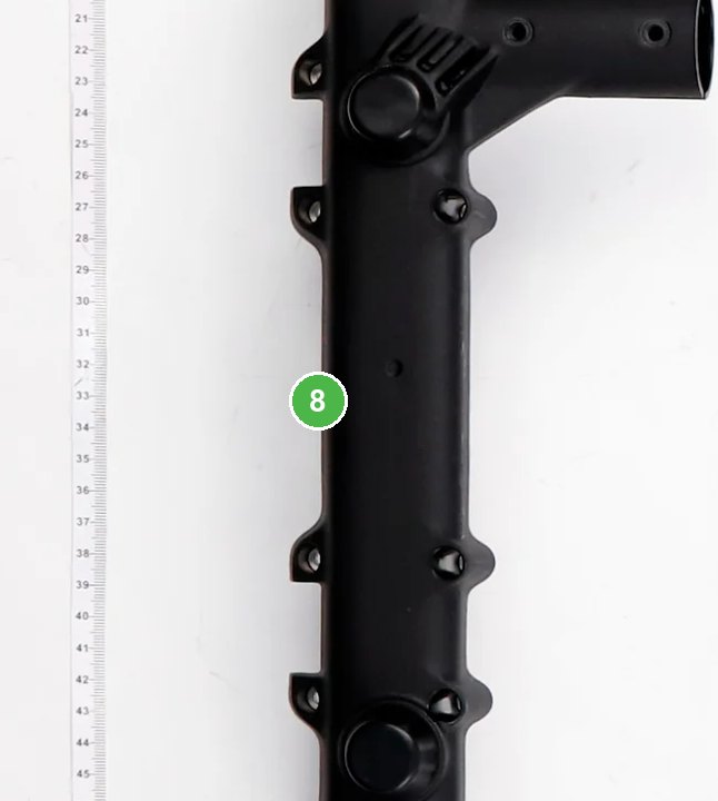 Conector del Bastidor (Derecho) señalada con el número 8 en el diagrama de despiece del DJI Agras T100