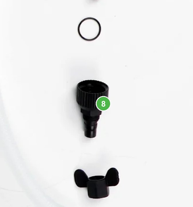 Válvula Unidireccional señalada con el número 8 en el diagrama de despiece del DJI Agras T100