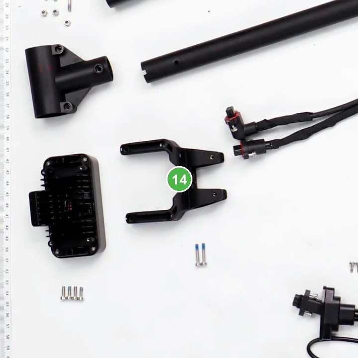 Soporte de Foco señalada con el número 14 en el diagrama de despiece del DJI Agras T70P