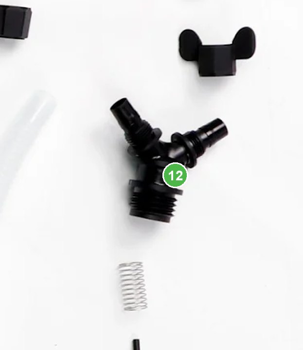 Pieza en Y para Manguera señalada con el número 12 en el diagrama de despiece del DJI Agras T100