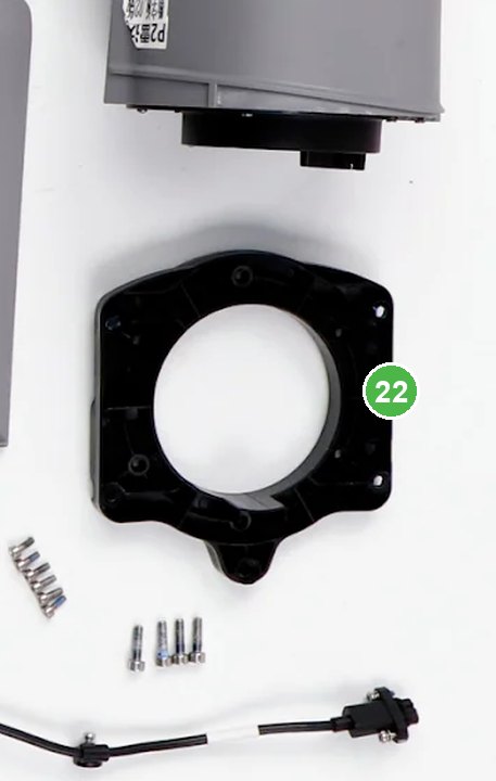 Soporte de Base de Radar Delantero señalada con el número 22 en el diagrama de despiece del DJI Agras T100
