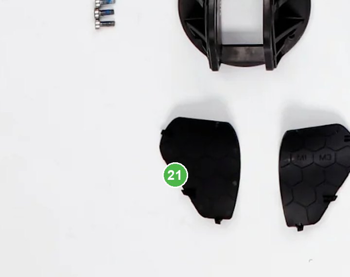 Carcasa del Conector del Eje de la Lanza Pulverizadora (M2 y M4) señalada con el número 21 en el diagrama de despiece del DJI Agras T100